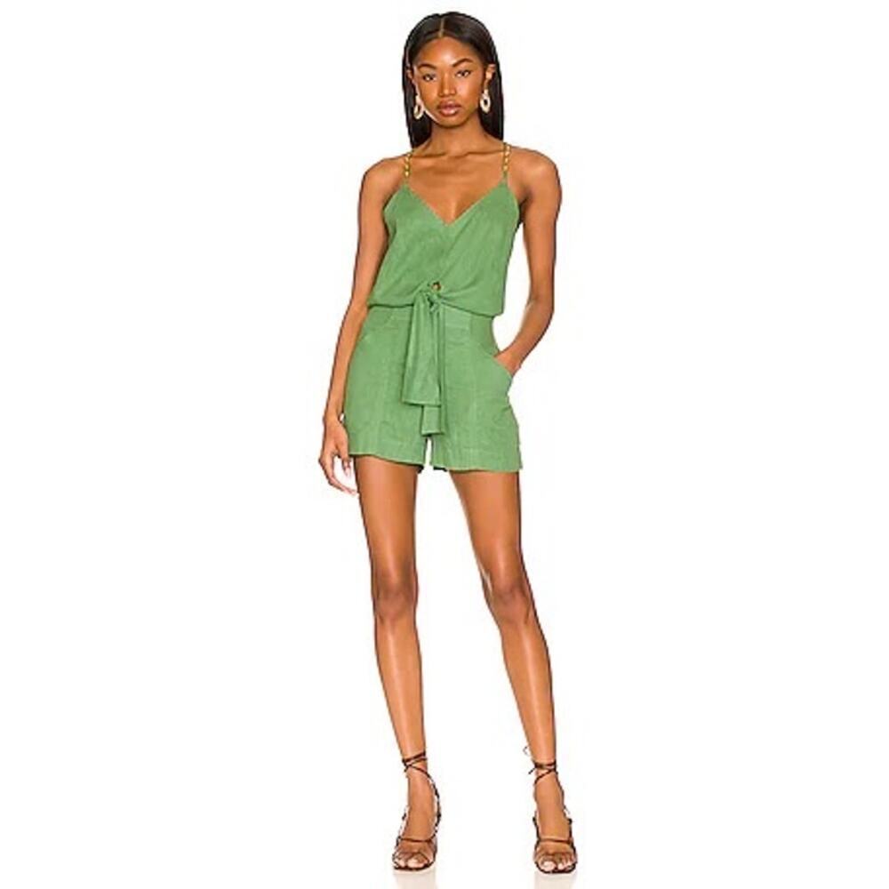 Vix Paula Hermanny Swimwear Nora Detail Mini Romper In Bamboo Size M